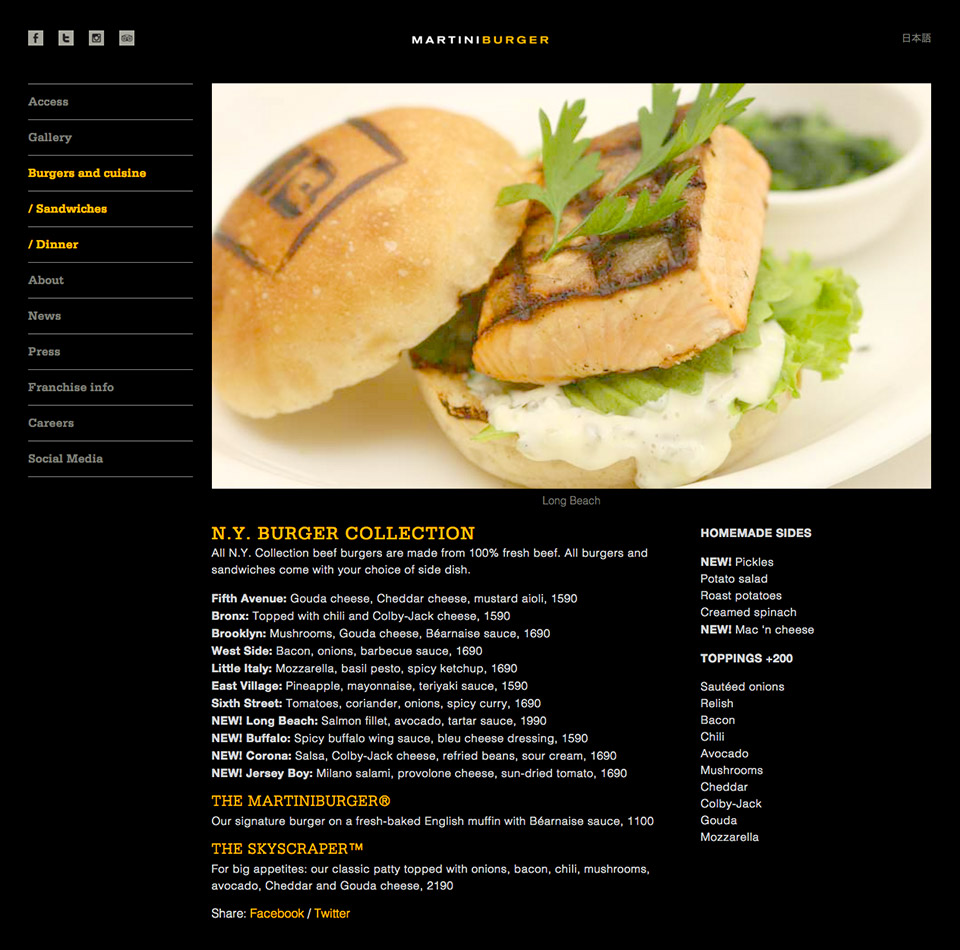 Martiniburger - Burger Menu