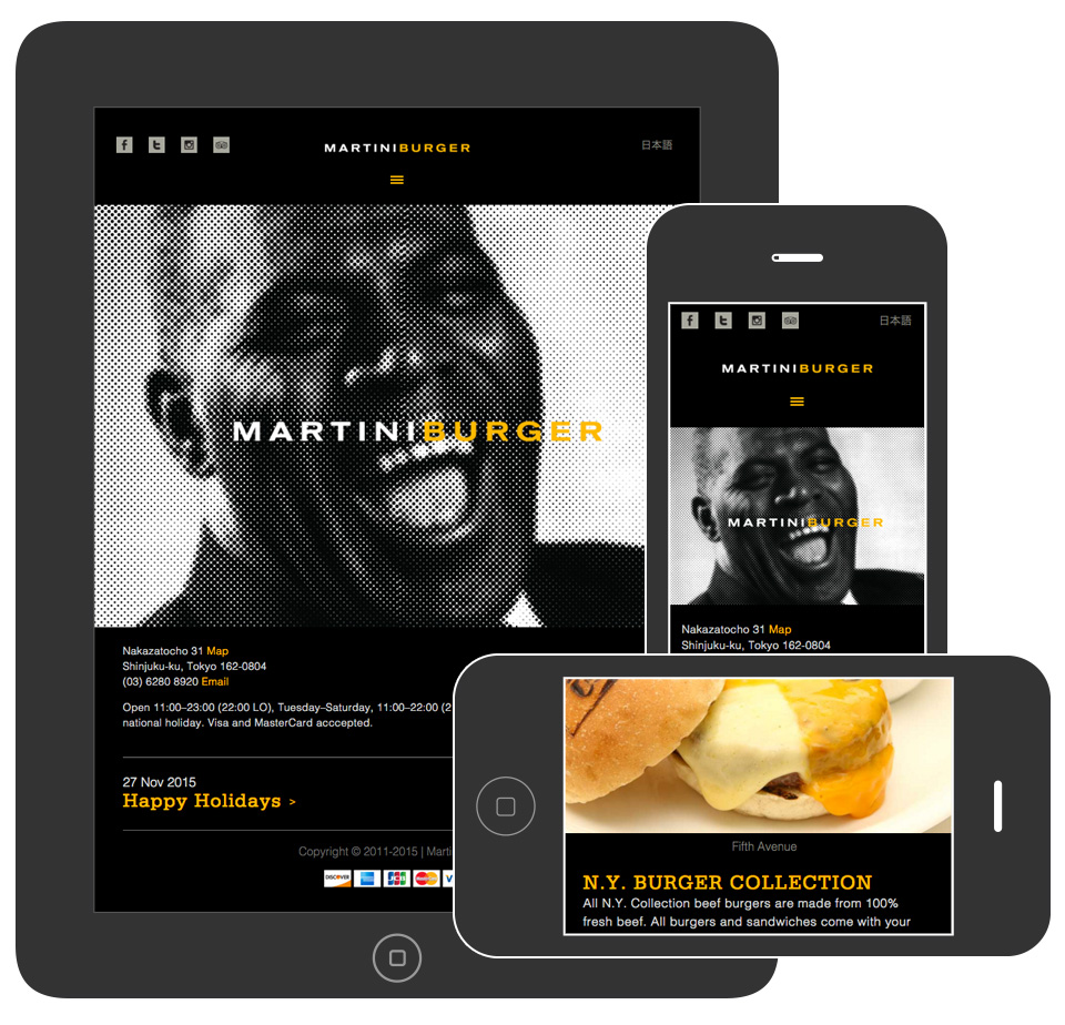 Martiniburger - Responsive mobile-friendly website