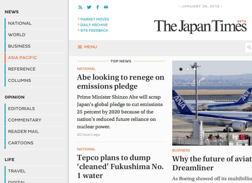 The Japan Times - New Responsive Website Launched - 2013 The Japan Times - New Responsive Website Launched - 2013