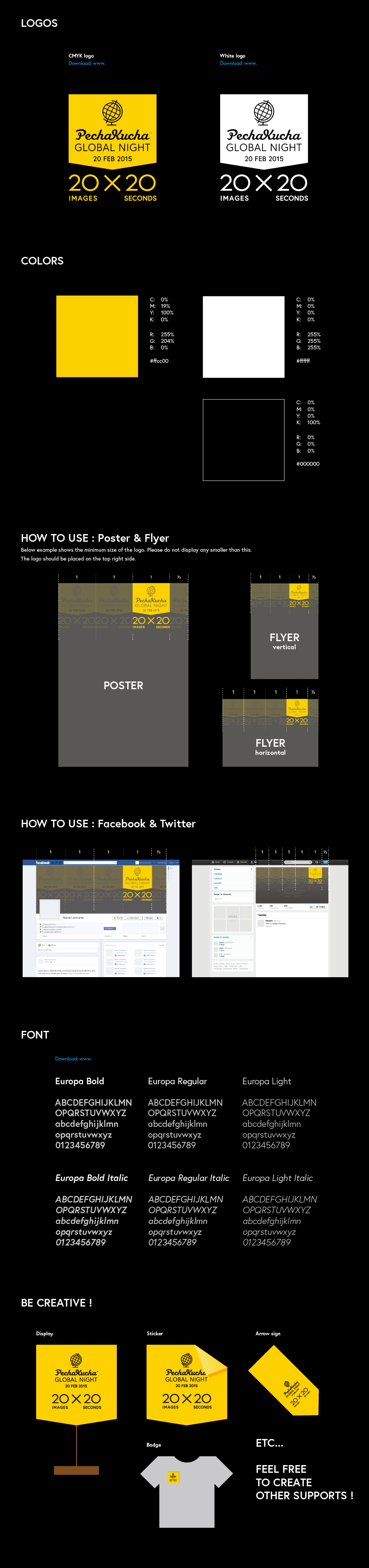 PechaKucha Night - Visual Styleguide and Sample Application of PK Global Night Custom Icon