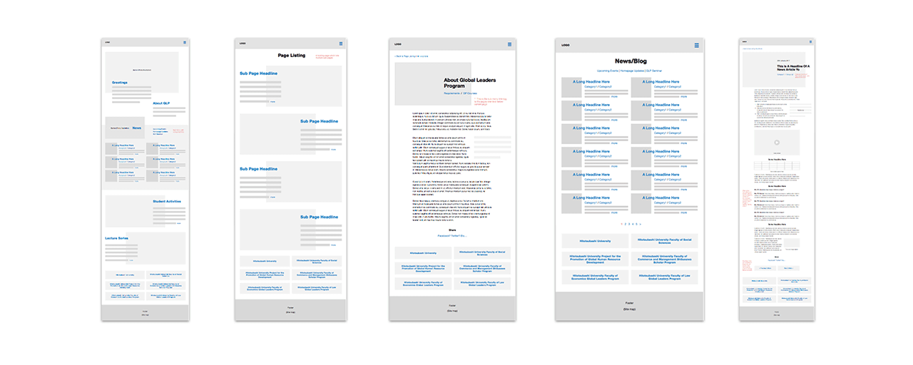 Hitotsubashi University - Global Leaders Program - Wireframe & UX