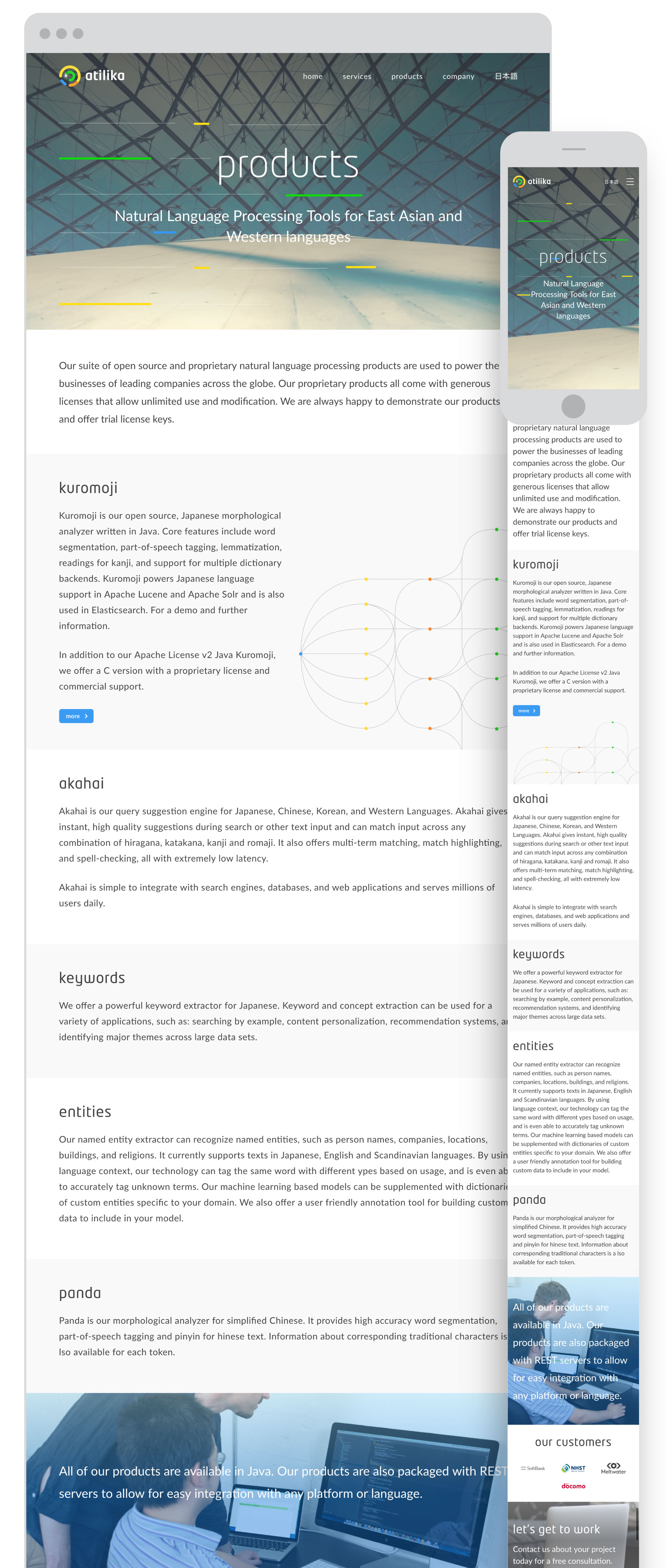 Atilika Tokyo Japan - ai artificial intelligence & language processing - Logo, Corporate Identity Design and Website UI Design